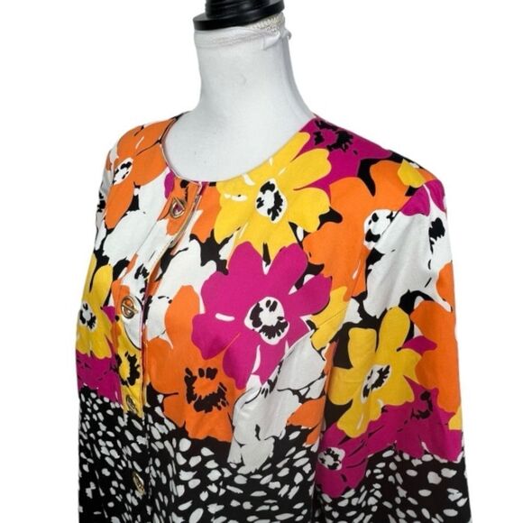 Birch Hill Jacket Blazer Womens Plus Size 1X Lined Bright Bold Floral Multicolor - Picture 4 of 9